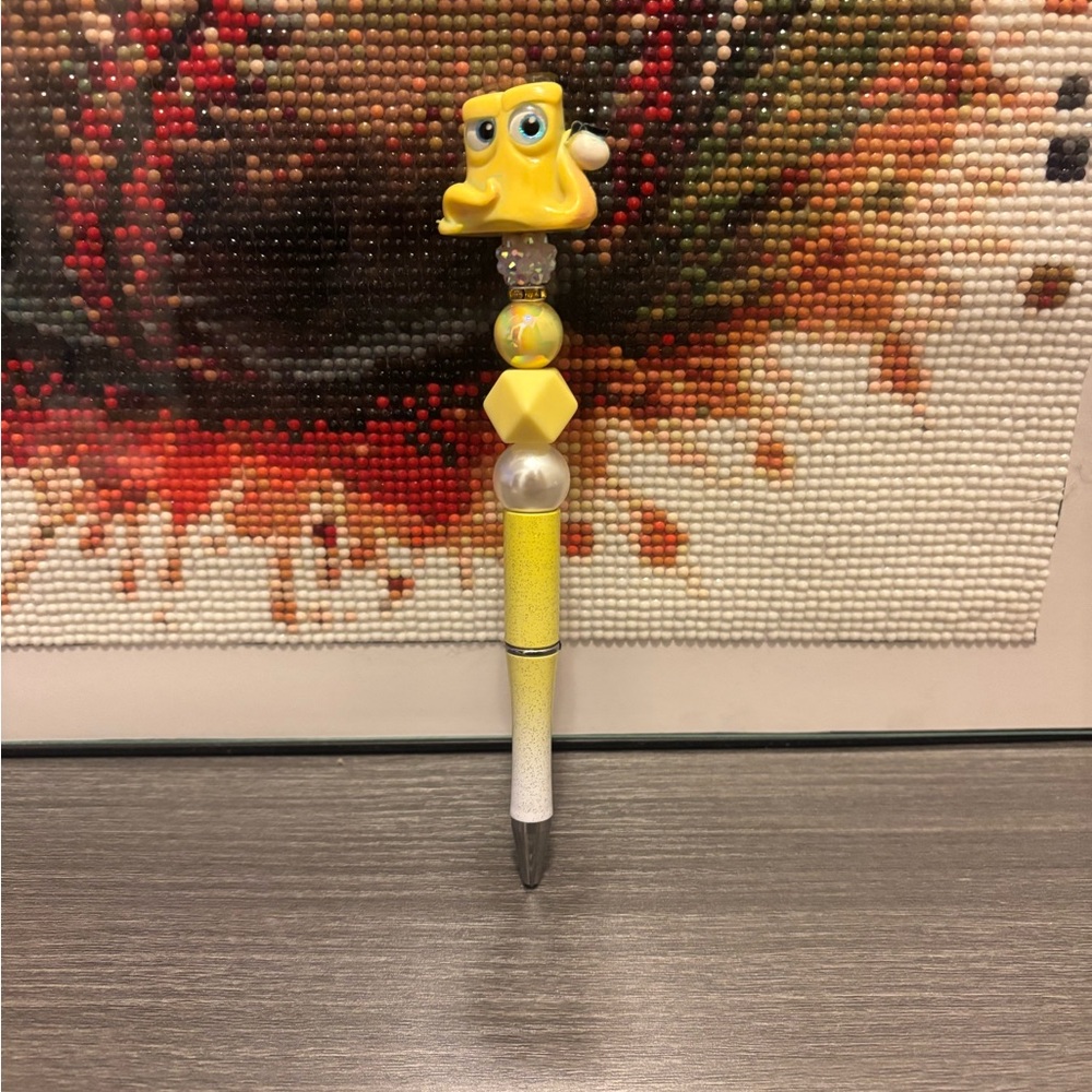 Yellow Character Pen with Beads